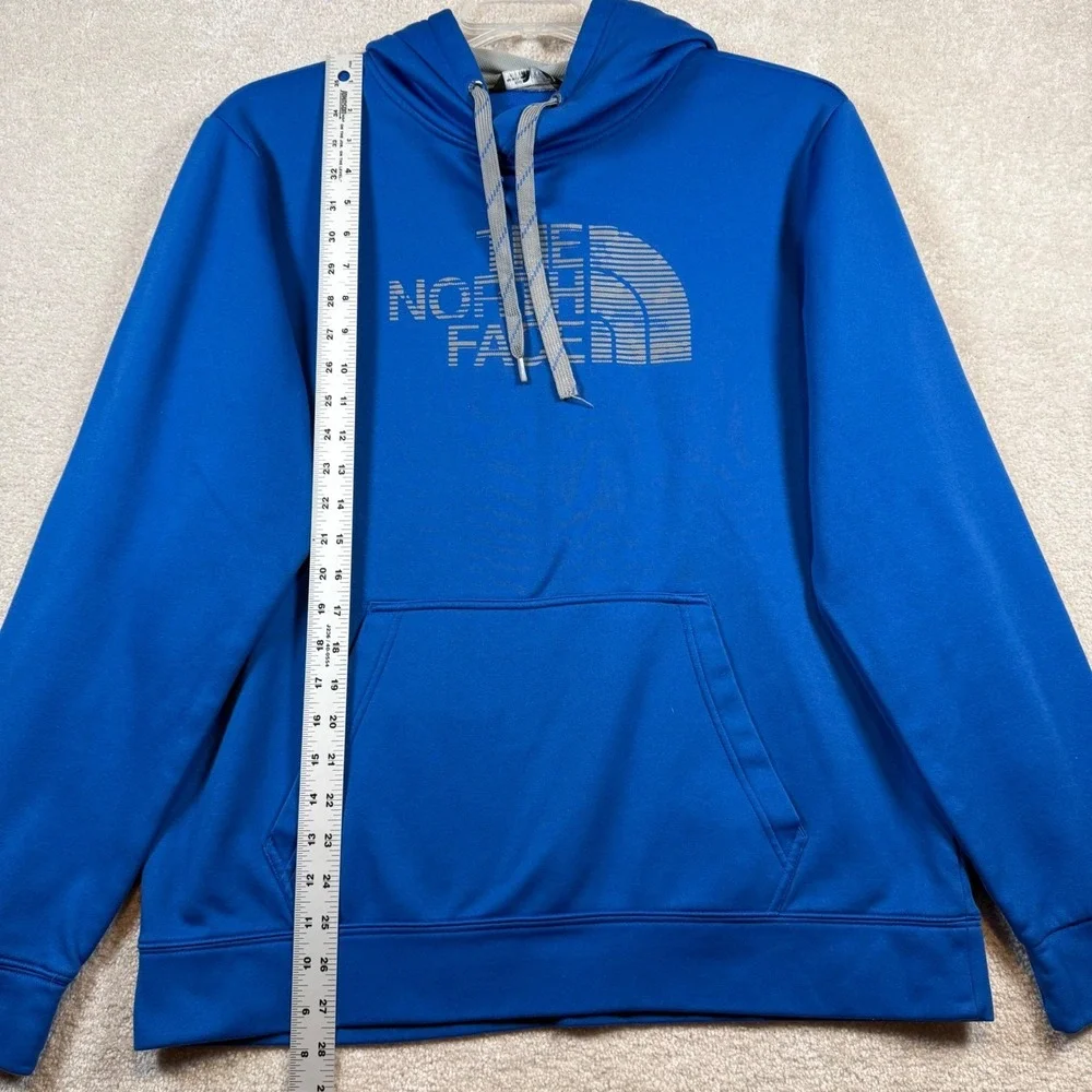 The North Face Mens Blue Hoodie Fleece Pullover Logo Graphic‎ Size Large